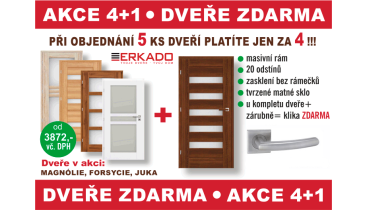 Akce na vnitřní dveře 4+1 Zdarma! - UKONČENA Akce na vnitřní dveře 4+1 Zdarma! - UKONČENA