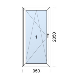 Plastové dveře | 95x205 cm (950x2050 mm) | bílé | otevíravé i sklopné | levé