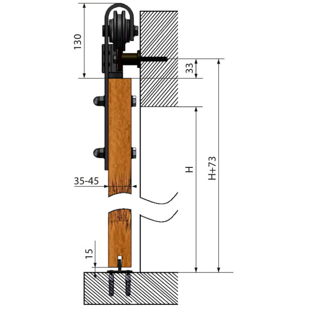 Kování - Garnýž pro posuvné dveře LOFT, Design Line REA Kování - Garnýž pro posuvné dveře LOFT, Design Line REA
