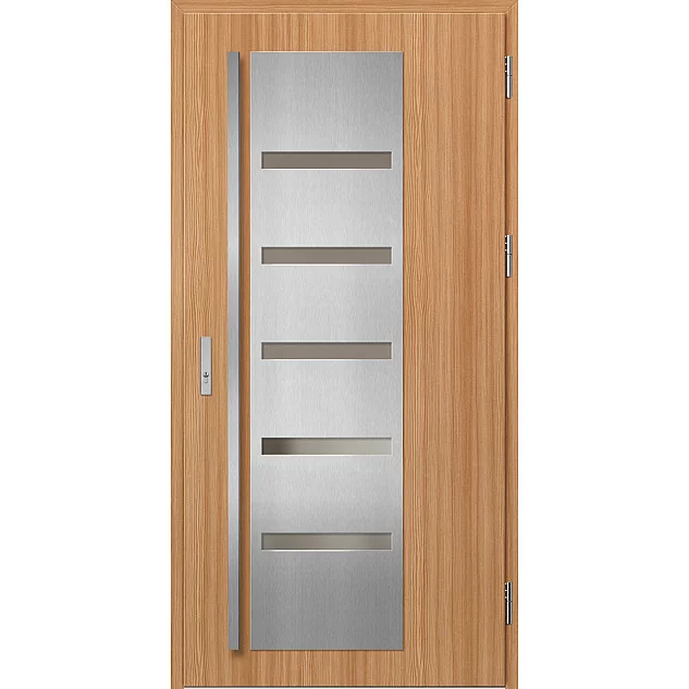 Ocelové vchodové dveře - AMBERG 1 - Borovice horská, Label Inox Ocelové vchodové dveře ERKADO - AMBERG 1 - Borovice horská, Label Inox