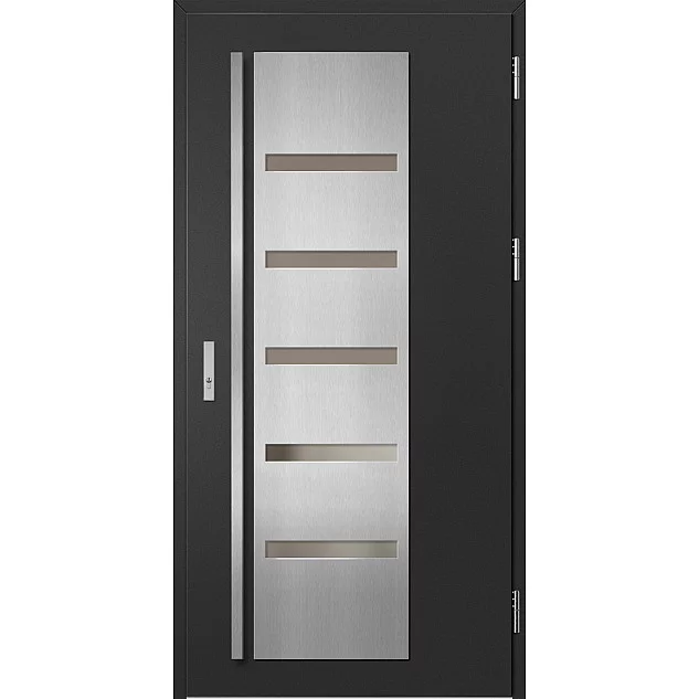 Ocelové vchodové dveře - AMBERG 1 - Černá, Label Inox Ocelové vchodové dveře ERKADO - AMBERG 1 - Černá, Label Inox
