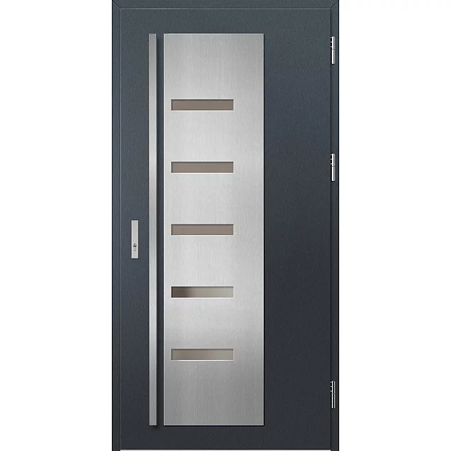 Ocelové vchodové dveře - AMBERG 2 - Antracit Struktura, Label Inox Ocelové vchodové dveře ERKADO - AMBERG 2 - Antracit Struktura, Label Inox