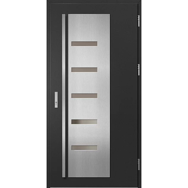 Ocelové vchodové dveře - AMBERG 2 - Černá, Label Inox Ocelové vchodové dveře ERKADO - AMBERG 2 - Černá, Label Inox