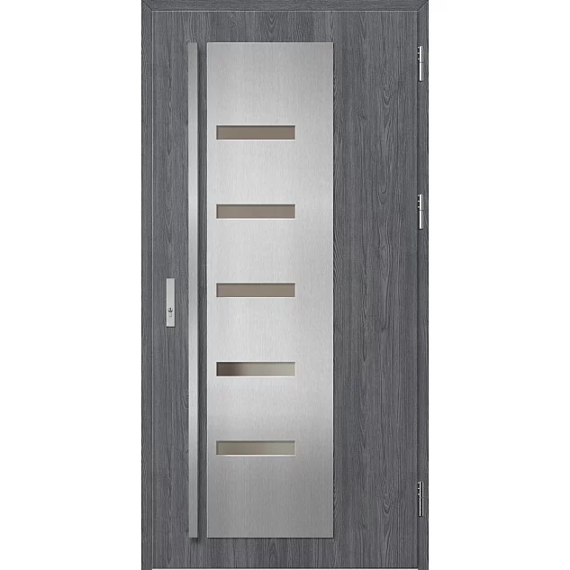 Ocelové vchodové dveře - AMBERG 2 - Dub Antracit, Label Inox Ocelové vchodové dveře ERKADO - AMBERG 2 - Dub Antracit, Label Inox