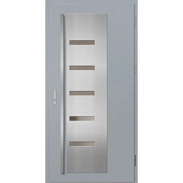 Ocelové vchodové dveře - AMBERG 2 - Šedá, Label Inox Ocelové vchodové dveře ERKADO - AMBERG 2 - Šedá, Label Inox