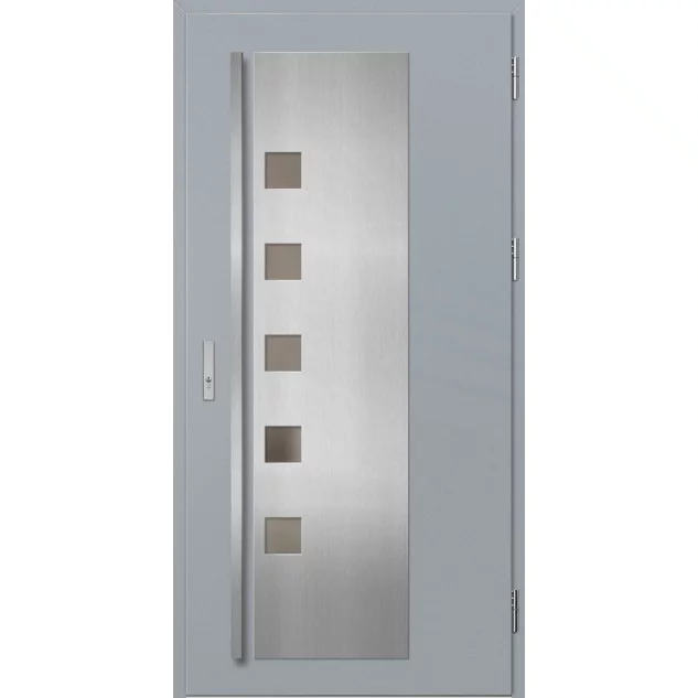 Ocelové vchodové dveře - AMBERG 4 - Šedá, Label Inox Ocelové vchodové dveře ERKADO - AMBERG 4 - Šedá, Label Inox