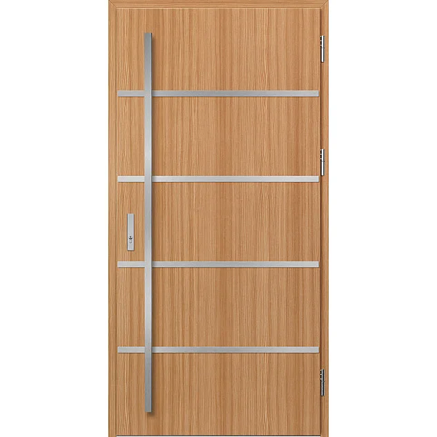 Ocelové vchodové dveře - BIENE 1 - Borovice horská, Label Inox Ocelové vchodové dveře ERKADO - BIENE 1 - Borovice horská, Label Inox