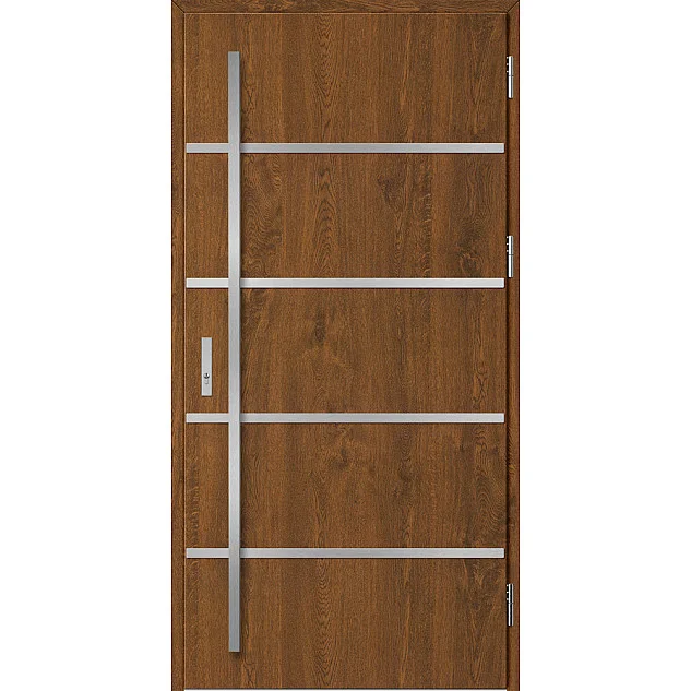 Ocelové vchodové dveře - BIENE 1 - Ořech, Label Inox Ocelové vchodové dveře ERKADO - BIENE 1 - Ořech, Label Inox