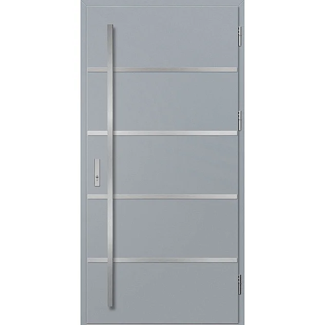 Ocelové vchodové dveře - BIENE 1 - Šedá, Label Inox Ocelové vchodové dveře ERKADO - BIENE 1 - Šedá, Label Inox