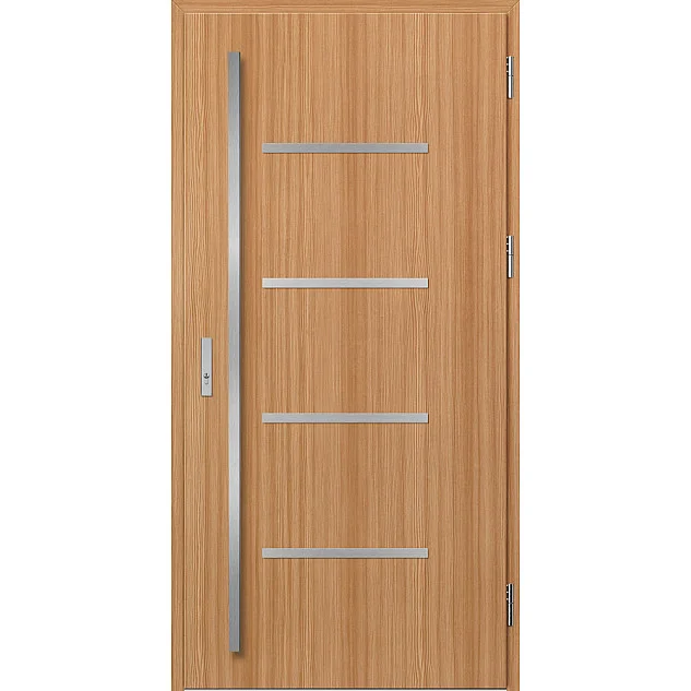 Ocelové vchodové dveře - BIENE 3 - Borovice horská, Label Inox Ocelové vchodové dveře ERKADO - BIENE 3 - Borovice horská, Label Inox