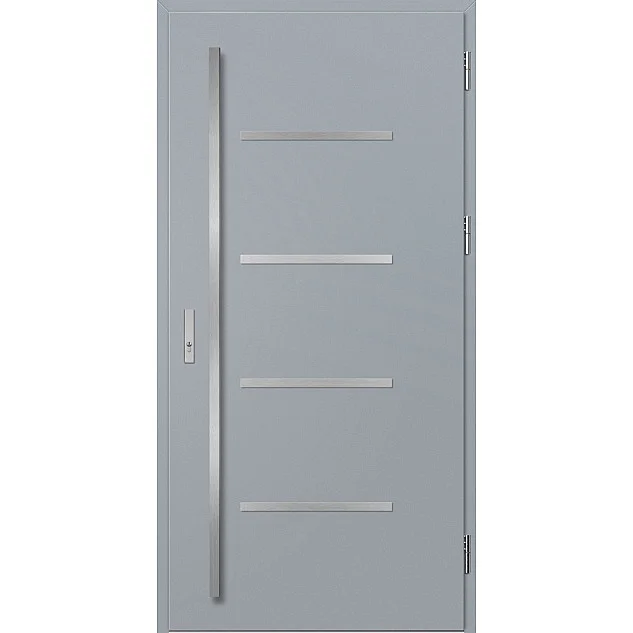Ocelové vchodové dveře - BIENE 3 - Šedá, Label Inox Ocelové vchodové dveře ERKADO - BIENE 3 - Šedá, Label Inox