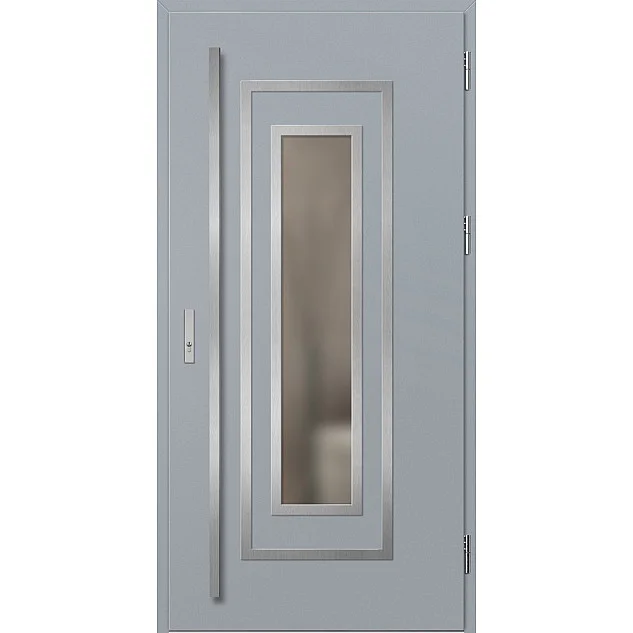 Ocelové vchodové dveře - EBERN 1 - Šedá, Label Inox Ocelové vchodové dveře ERKADO - EBERN 1 - Šedá, Label Inox