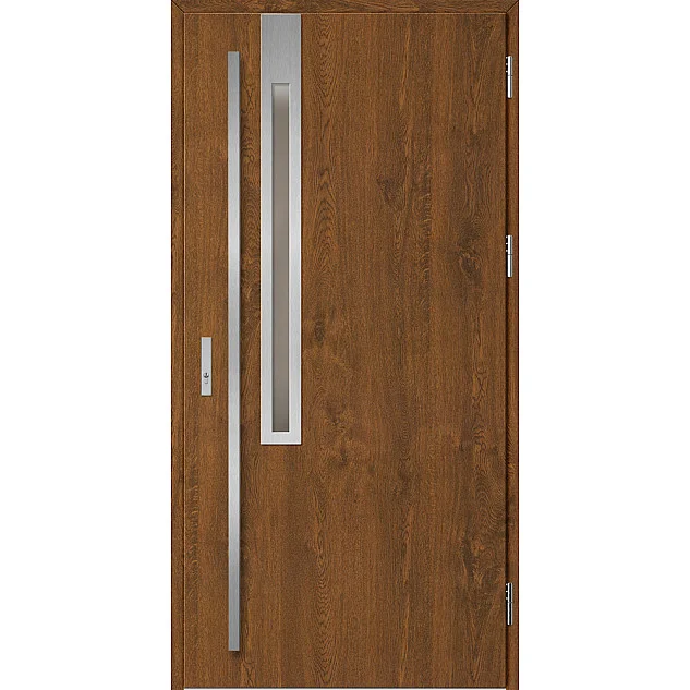 Ocelové vchodové dveře - FRYBURG 3 - Ořech, Label Inox Ocelové vchodové dveře ERKADO - FRYBURG 3 - Ořech, Label Inox
