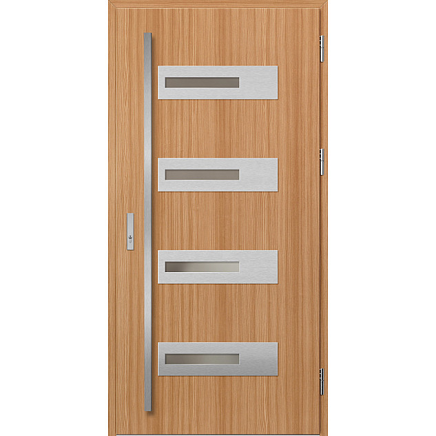 Ocelové vchodové dveře - KREBEN 1 - Borovice horská, Label Inox Ocelové vchodové dveře ERKADO - KREBEN 1 - Borovice horská, Label Inox
