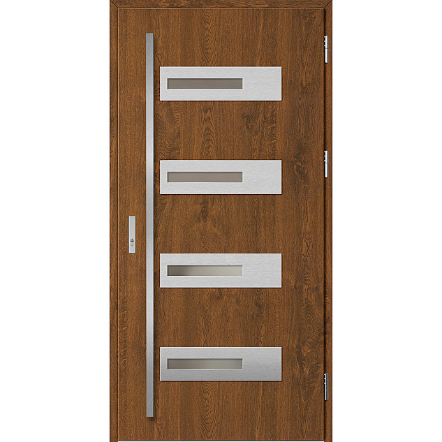 Ocelové vchodové dveře - KREBEN 1 - Ořech, Label Inox Ocelové vchodové dveře ERKADO - KREBEN 1 - Ořech, Label Inox