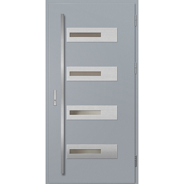 Ocelové vchodové dveře - KREBEN 1 - Šedá, Label Inox Ocelové vchodové dveře ERKADO - KREBEN 1 - Šedá, Label Inox