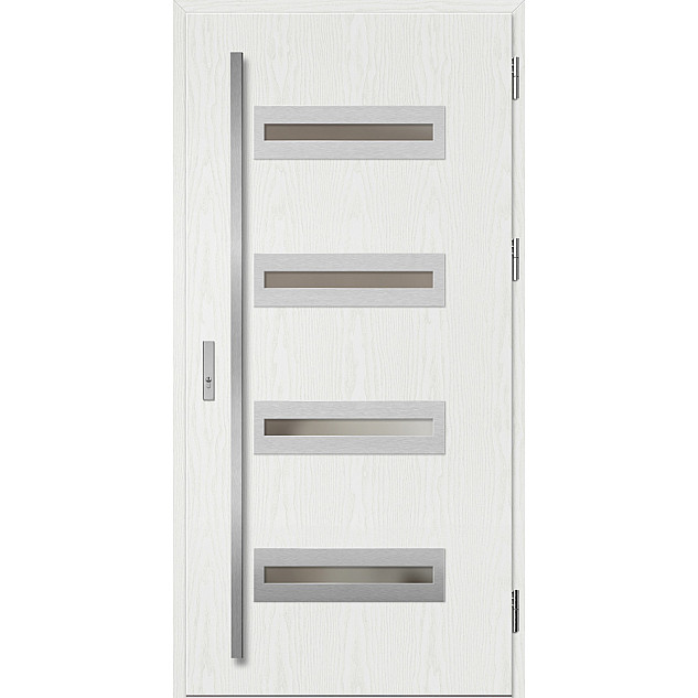Ocelové vchodové dveře - KREBEN 2 - Borovice Bílá, Label Inox Ocelové vchodové dveře ERKADO - KREBEN 2 - Borovice Bílá, Label Inox