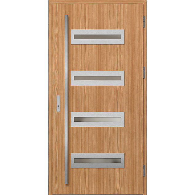 Ocelové vchodové dveře - KREBEN 2 - Borovice horská, Label Inox Ocelové vchodové dveře ERKADO - KREBEN 2 - Borovice horská, Label Inox