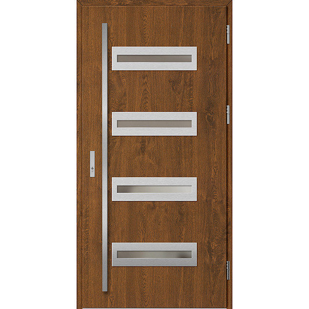 Ocelové vchodové dveře - KREBEN 2 - Ořech, Label Inox Ocelové vchodové dveře ERKADO - KREBEN 2 - Ořech, Label Inox