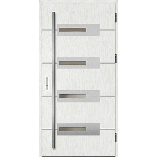 Ocelové vchodové dveře - KREBEN 5 - Borovice Bílá, Label Inox Ocelové vchodové dveře ERKADO - KREBEN 5 - Borovice Bílá, Label Inox