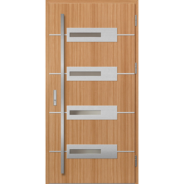 Ocelové vchodové dveře - KREBEN 5 - Borovice horská, Label Inox Ocelové vchodové dveře ERKADO - KREBEN 5 - Borovice horská, Label Inox