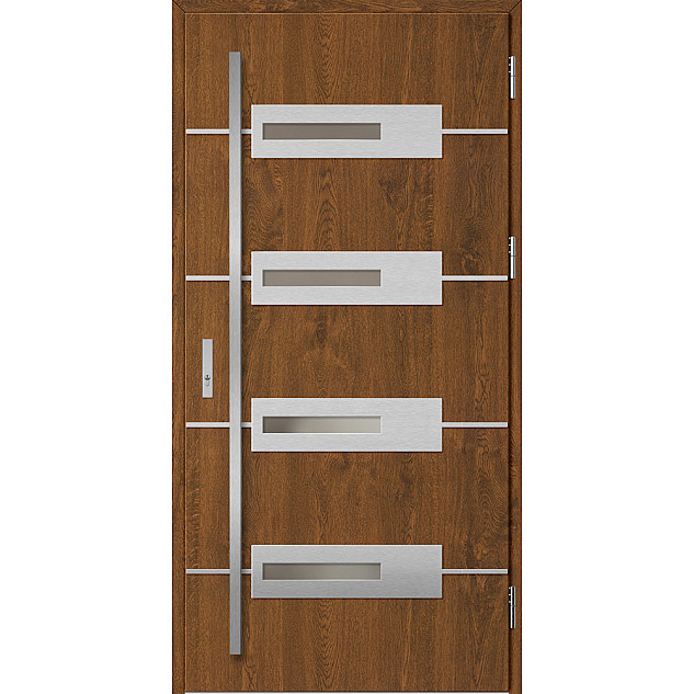 Ocelové vchodové dveře - KREBEN 5 - Ořech, Label Inox Ocelové vchodové dveře ERKADO - KREBEN 5 - Ořech, Label Inox