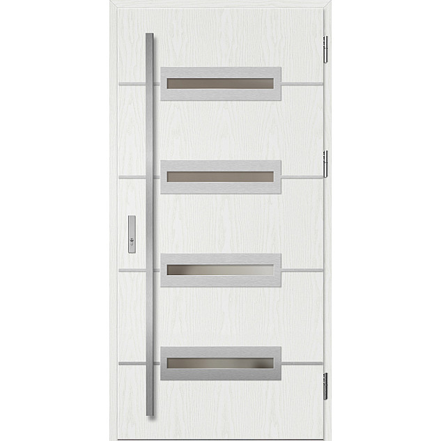 Ocelové vchodové dveře - KREBEN 6 - Borovice Bílá, Label Inox Ocelové vchodové dveře ERKADO - KREBEN 6 - Borovice Bílá, Label Inox