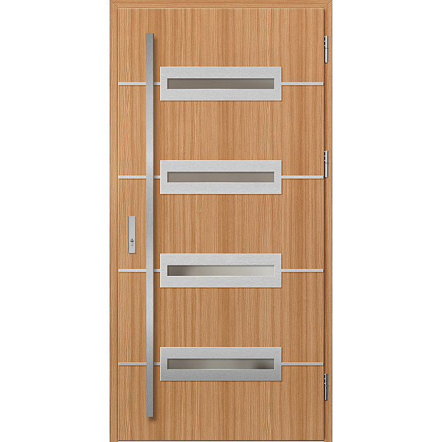 Ocelové vchodové dveře - KREBEN 6 - Borovice horská, Label Inox Ocelové vchodové dveře ERKADO - KREBEN 6 - Borovice horská, Label Inox