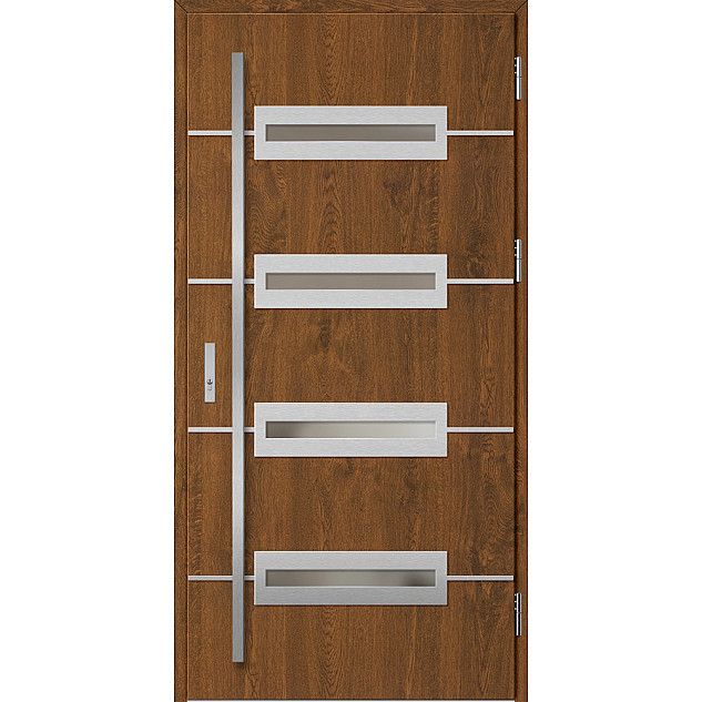 Ocelové vchodové dveře - KREBEN 6 - Ořech, Label Inox Ocelové vchodové dveře ERKADO - KREBEN 6 - Ořech, Label Inox