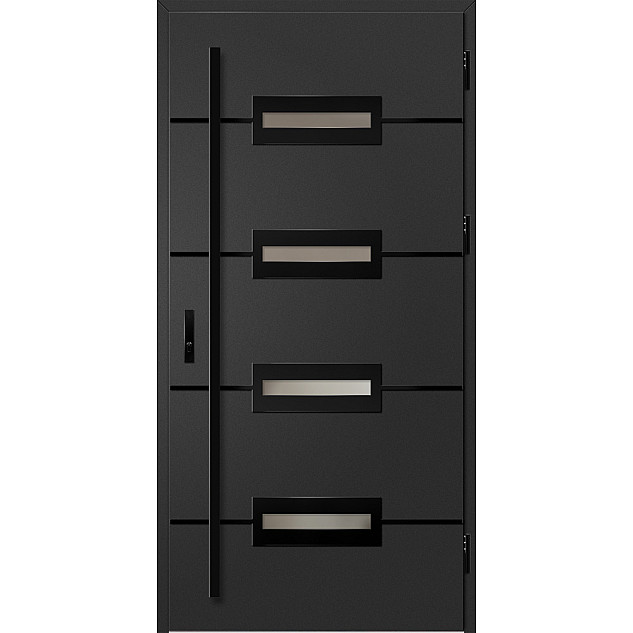 Ocelové vchodové dveře - KREBEN 7 - Černá, Label Black Ocelové vchodové dveře ERKADO - KREBEN 7 - Černá, Label Black