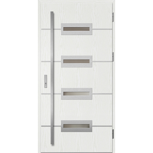 Ocelové vchodové dveře - KREBEN 7 - Borovice Bílá, Label Inox Ocelové vchodové dveře ERKADO - KREBEN 7 - Borovice Bílá, Label Inox