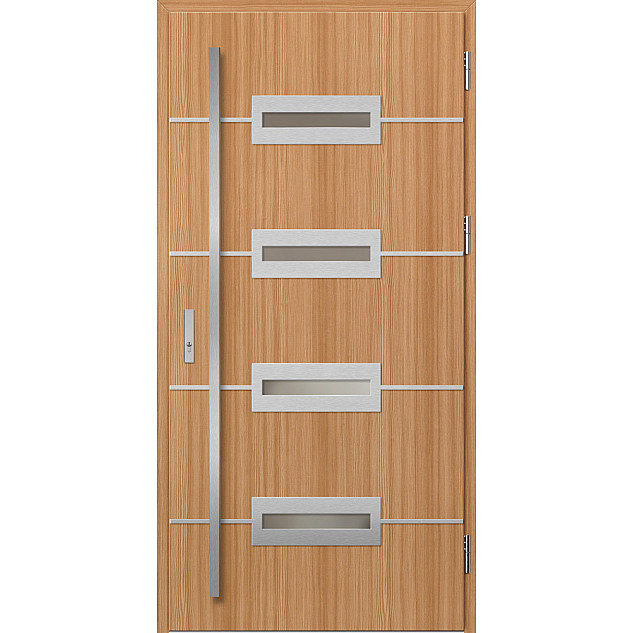 Ocelové vchodové dveře - KREBEN 7 - Borovice horská, Label Inox Ocelové vchodové dveře ERKADO - KREBEN 7 - Borovice horská, Label Inox