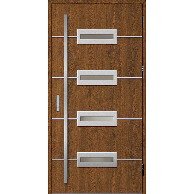 Ocelové vchodové dveře - KREBEN 7 - Ořech, Label Inox Ocelové vchodové dveře ERKADO - KREBEN 7 - Ořech, Label Inox
