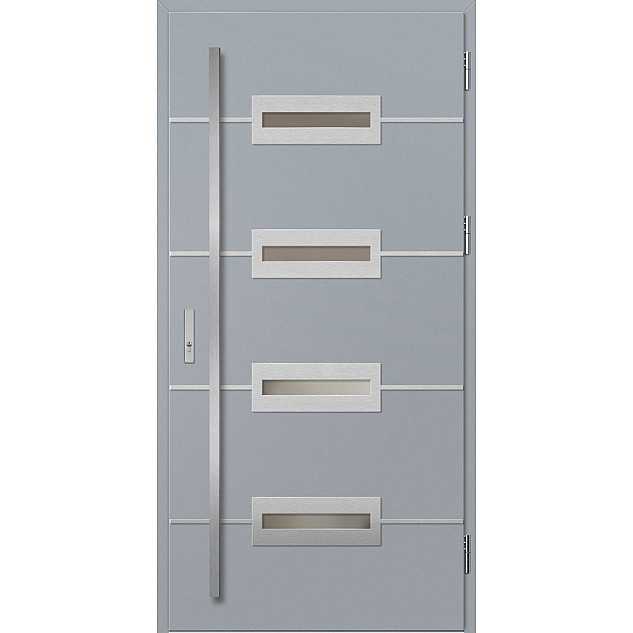 Ocelové vchodové dveře - KREBEN 7 - Šedá, Label Inox Ocelové vchodové dveře ERKADO - KREBEN 7 - Šedá, Label Inox
