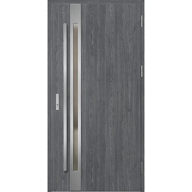 Ocelové vchodové dveře - LANGEN 1 - Dub Antracit, Label Inox Ocelové vchodové dveře ERKADO - LANGEN 1 - Dub Antracit, Label Inox