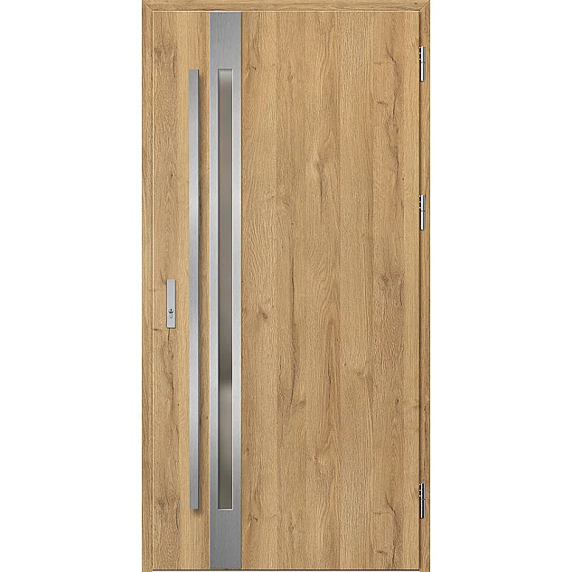 Ocelové vchodové dveře - LANGEN 1 - Dub Natur, Label Inox Ocelové vchodové dveře ERKADO - LANGEN 1 - Dub Natur, Label Inox