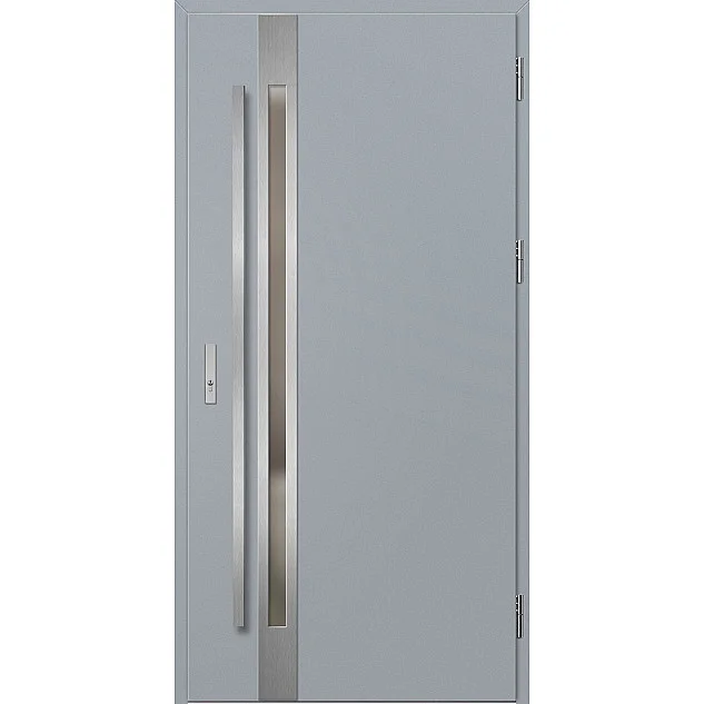 Ocelové vchodové dveře - LANGEN 1 - Šedá, Label Inox Ocelové vchodové dveře ERKADO - LANGEN 1 - Šedá, Label Inox
