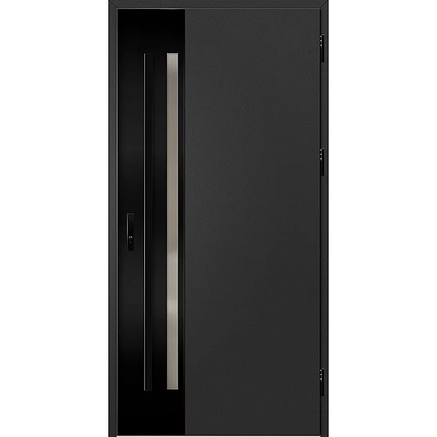 Ocelové vchodové dveře - LANGEN 2 - Černá, Label Black Ocelové vchodové dveře ERKADO - LANGEN 2 - Černá, Label Black