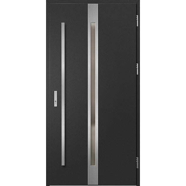 Ocelové vchodové dveře - LANGEN 4 - Černá, Label Inox Ocelové vchodové dveře ERKADO - LANGEN 4 - Černá, Label Inox