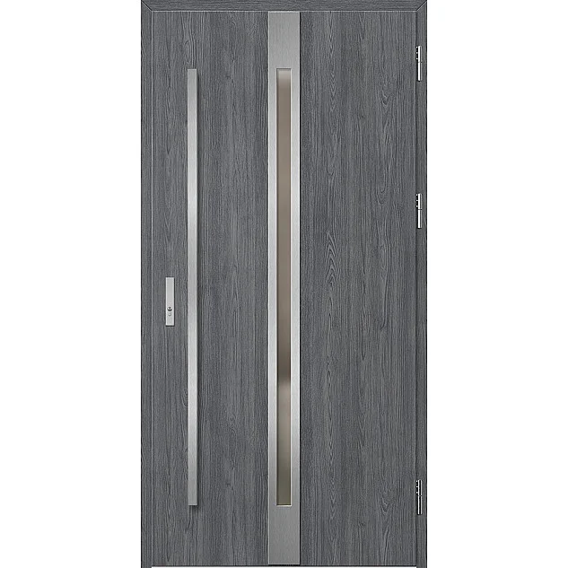 Ocelové vchodové dveře - LANGEN 4 - Dub Antracit, Label Inox Ocelové vchodové dveře ERKADO - LANGEN 4 - Dub Antracit, Label Inox