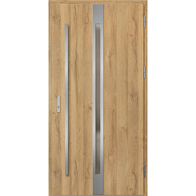 Ocelové vchodové dveře - LANGEN 4 - Dub Natur, Label Inox Ocelové vchodové dveře ERKADO - LANGEN 4 - Dub Natur, Label Inox