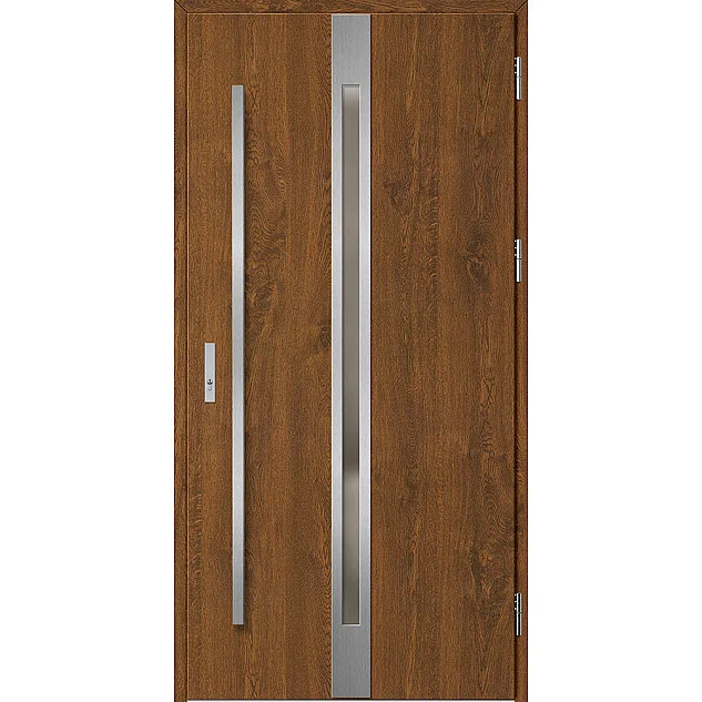 Ocelové vchodové dveře - LANGEN 4 - Ořech, Label Inox Ocelové vchodové dveře ERKADO - LANGEN 4 - Ořech, Label Inox
