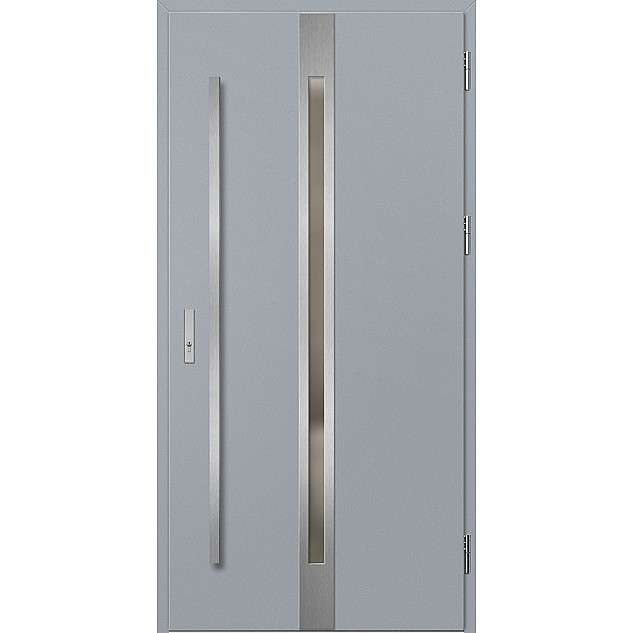 Ocelové vchodové dveře ERKADO - LANGEN 4 - Šedá, Label Inox