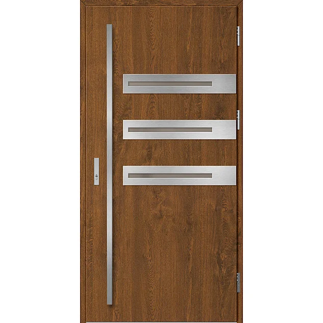 Ocelové vchodové dveře - LEOBEN 1 - Ořech, Label Inox Ocelové vchodové dveře ERKADO - LEOBEN 1 - Ořech, Label Inox