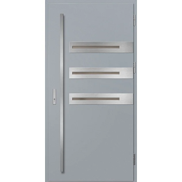 Ocelové vchodové dveře - LEOBEN 1 - Šedá, Label Inox Ocelové vchodové dveře ERKADO - LEOBEN 1 - Šedá, Label Inox
