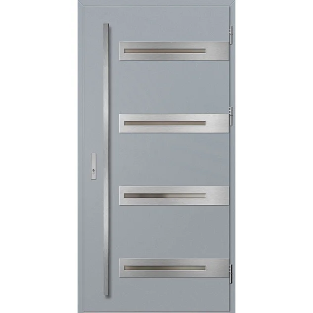 Ocelové vchodové dveře - LEOBEN 2 - Šedá, Label Inox Ocelové vchodové dveře ERKADO - LEOBEN 2 - Šedá, Label Inox