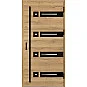 Ocelové vchodové dveře - LEOBEN 3 - Dub Natur Příčný, Label Black Ocelové vchodové dveře ERKADO - LEOBEN 3 - Dub Natur Příčný, Label Black