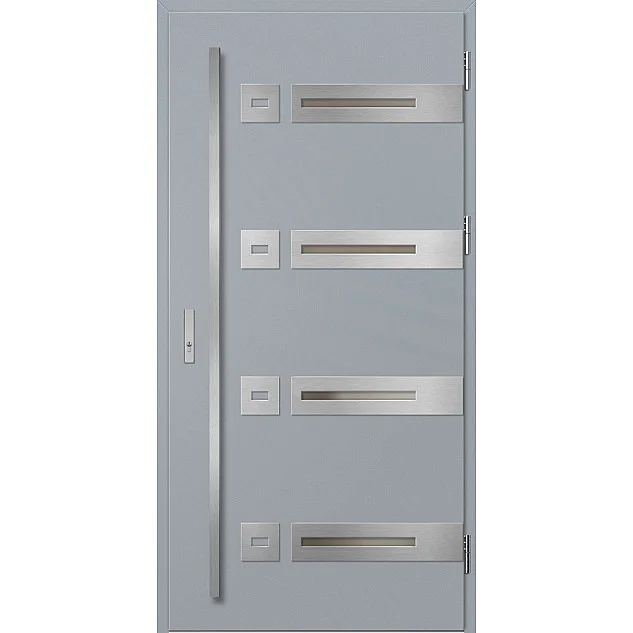Ocelové vchodové dveře - LEOBEN 3 - Šedá, Label Inox Ocelové vchodové dveře ERKADO - LEOBEN 3 - Šedá, Label Inox