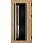 Ocelové vchodové dveře - LINDEN 5 - Dub Natur, Label Black Ocelové vchodové dveře ERKADO - LINDEN 5 - Dub Natur, Label Black
