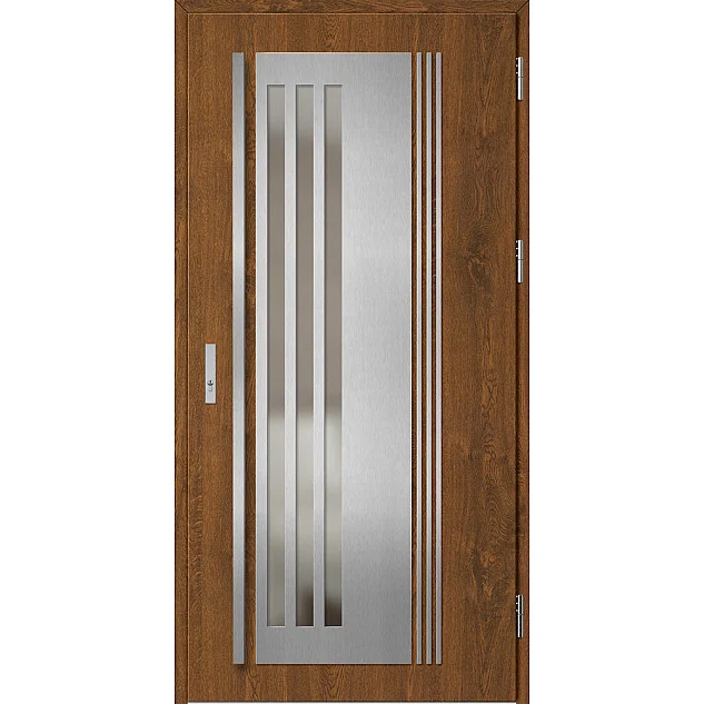 Ocelové vchodové dveře - LINDEN 6 - Ořech, Label Inox Ocelové vchodové dveře ERKADO - LINDEN 6 - Ořech, Label Inox